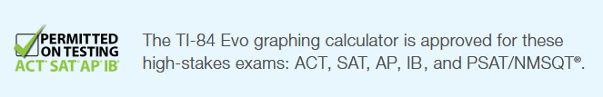 TI-84 Evo permitted on testing